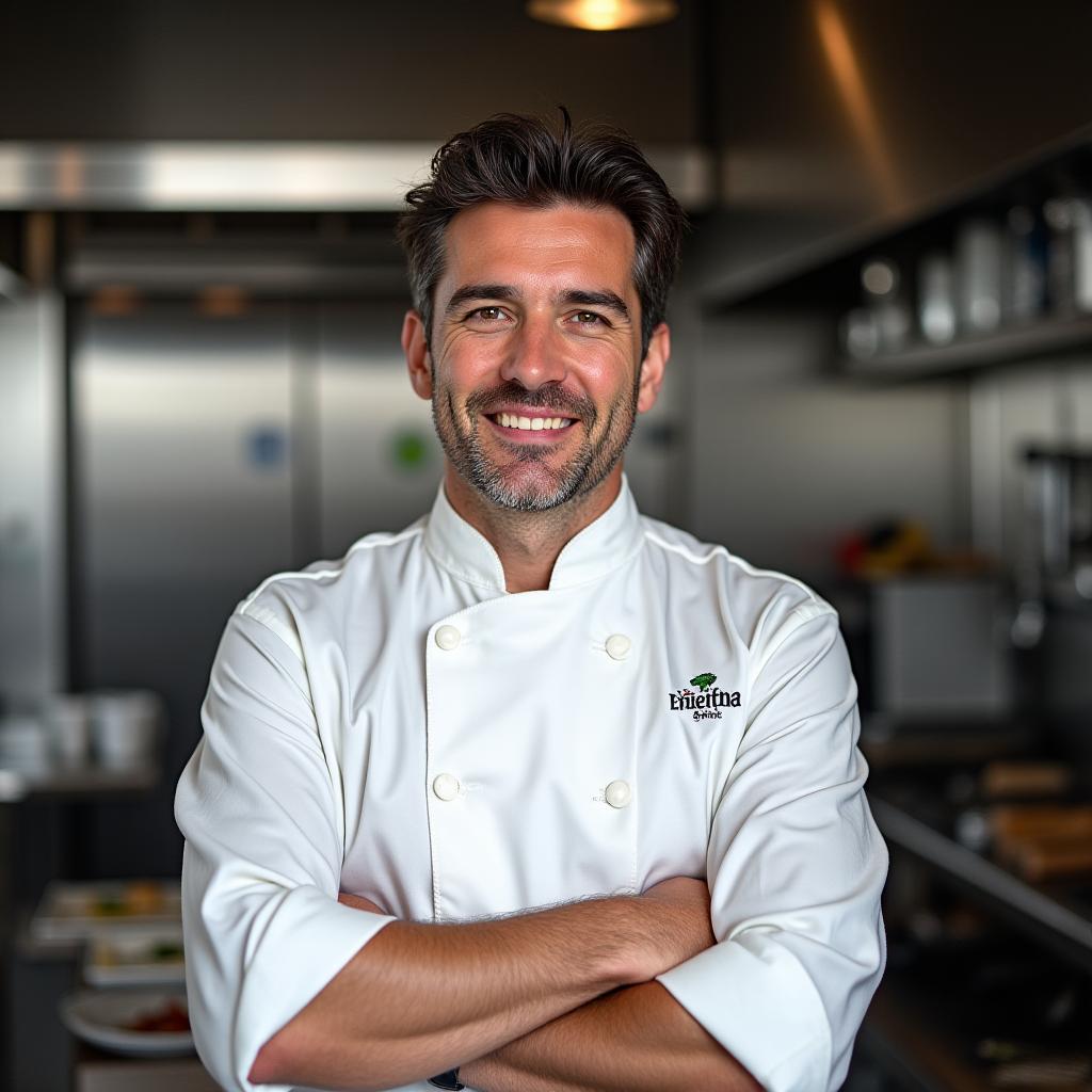 Chef Mario Eclisse en cocina profesional